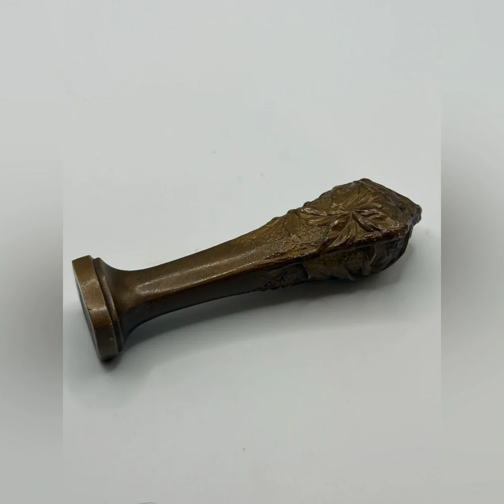 A. Dahl Signed Antique Art Nouveau Bronze Wax Seal, Blank Wax Seal Collectible